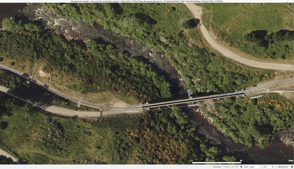 New Zealand Rail Maps: Extra Bridges In The Taieri Gorge’s Railway: Bridge 9A, 9A (2nd), 15A, 21A and Unconfirmed